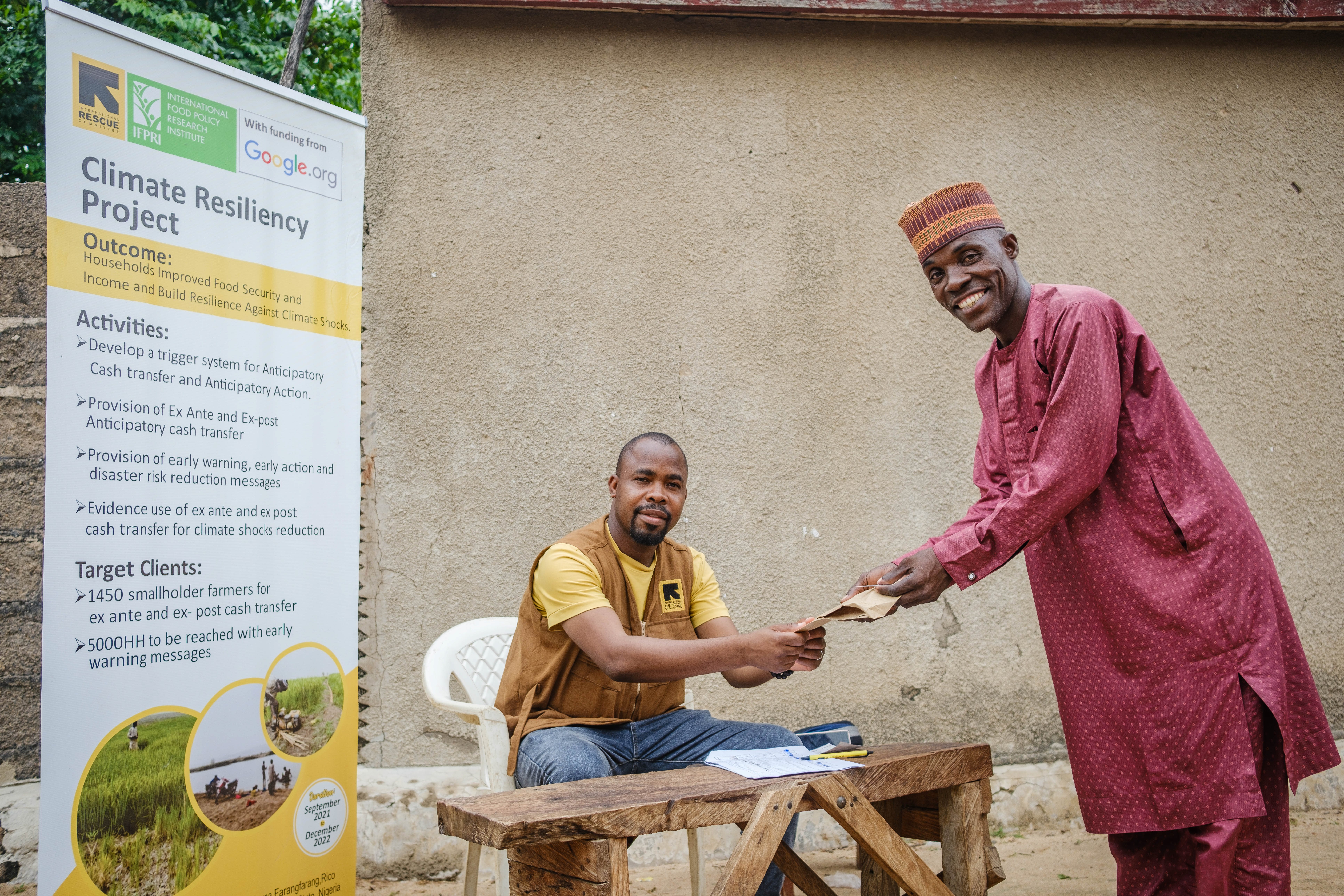 Portrait of Salihu Yahaya (42); a livestock farmer as he receives fund from IRC in Dasin Hausa community, Fufoire LGA, Adamawa State Nigeria.