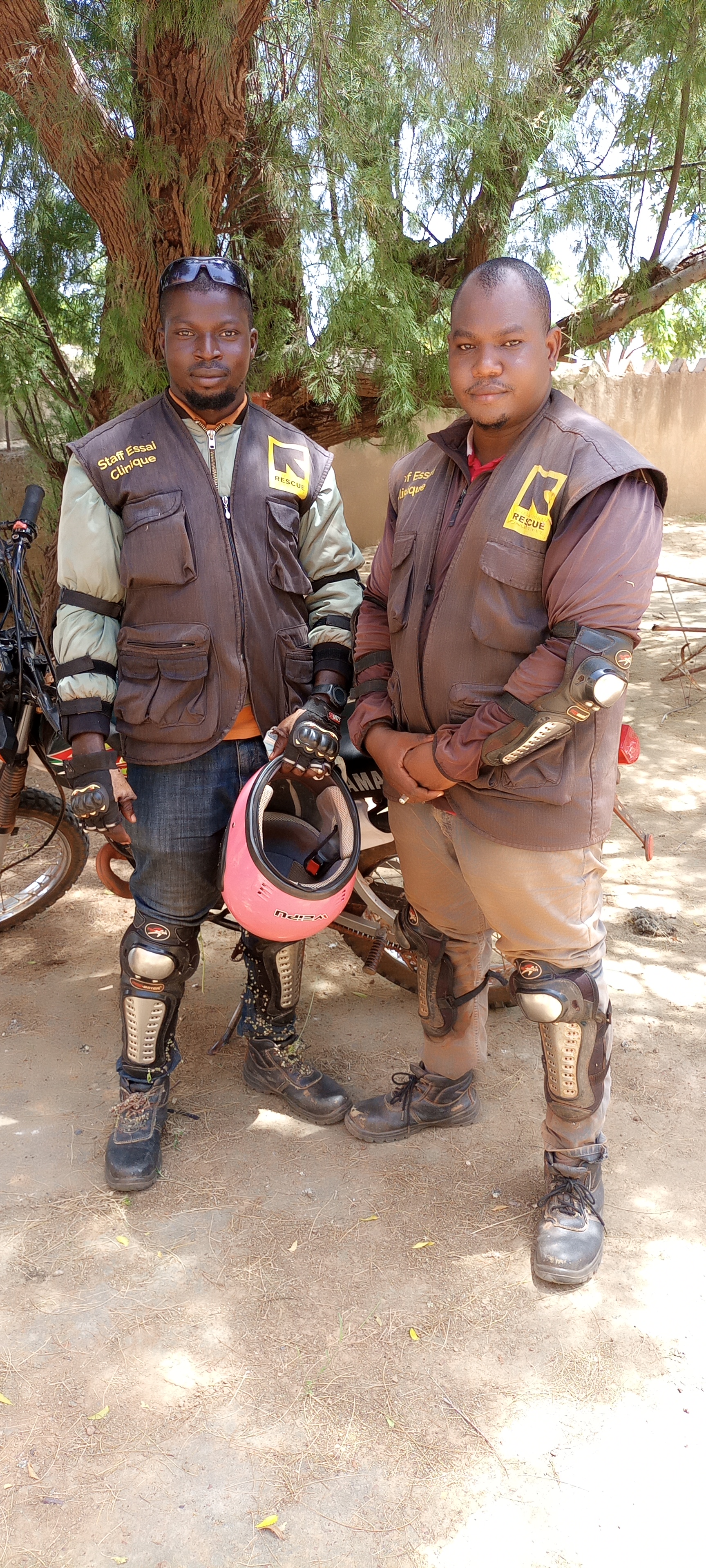 Two IRC staff members prepare for a day of data collection in Nara, Mali